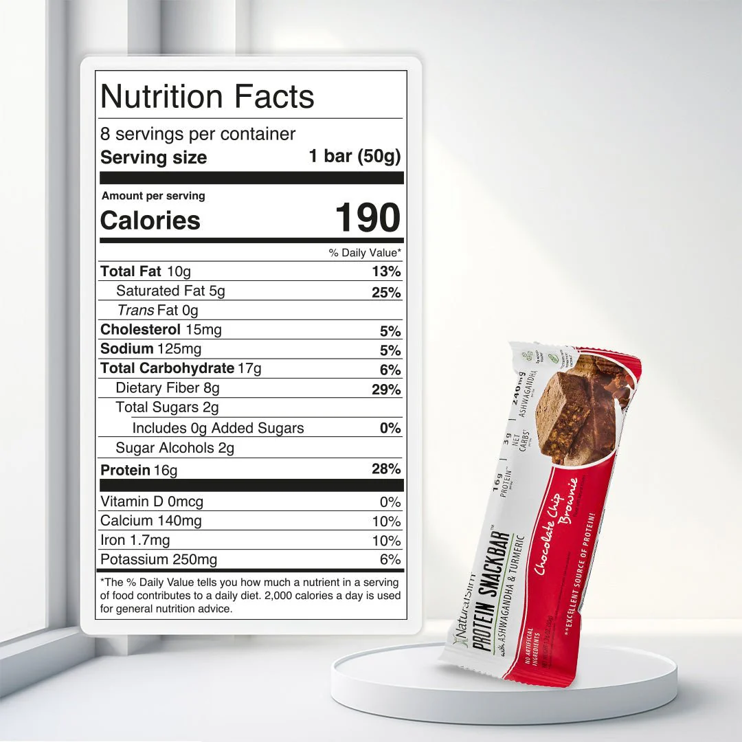 NaturalSlim® Protein Snackbar™ Chocolate Chip Brownie | Barras de proteína - Image 8