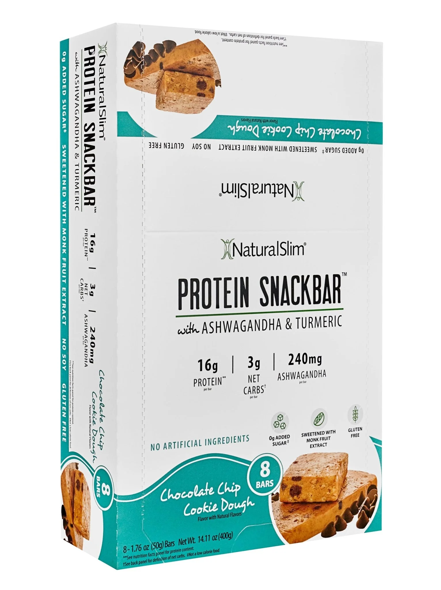 NaturalSlim® Protein Snackbar™ Chocolate Chip Cookie Dough | Barras de proteína - Image 12
