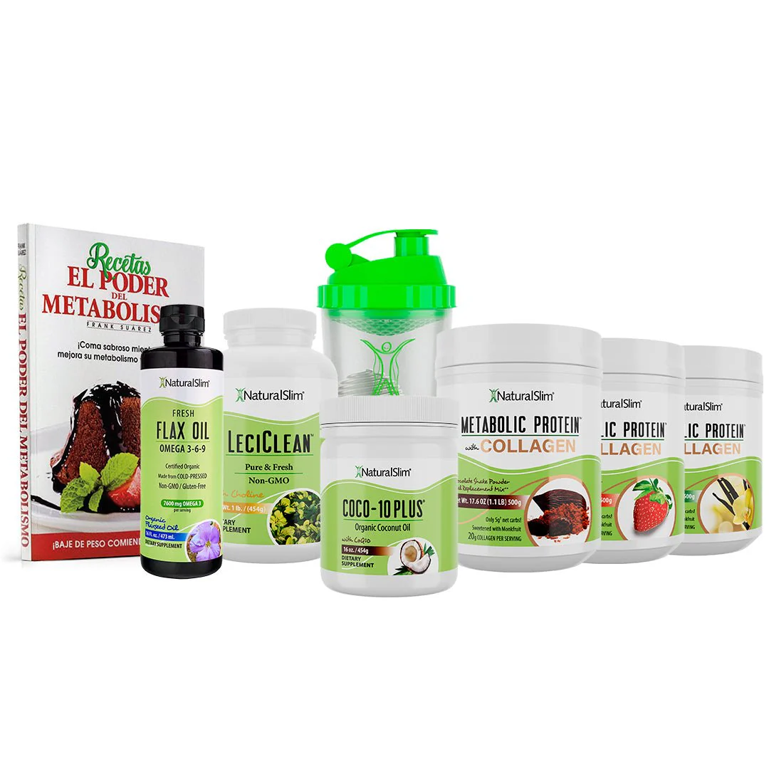 Kit Súper Batida Mañanera Collagen - 3 Batidas Metabolic Protein® Collagen, Coco-10 Plus®, FlaxOil, LeciClean®, Libro de Recetas + Shaker de Regalo | Envío GRATIS - Image 2