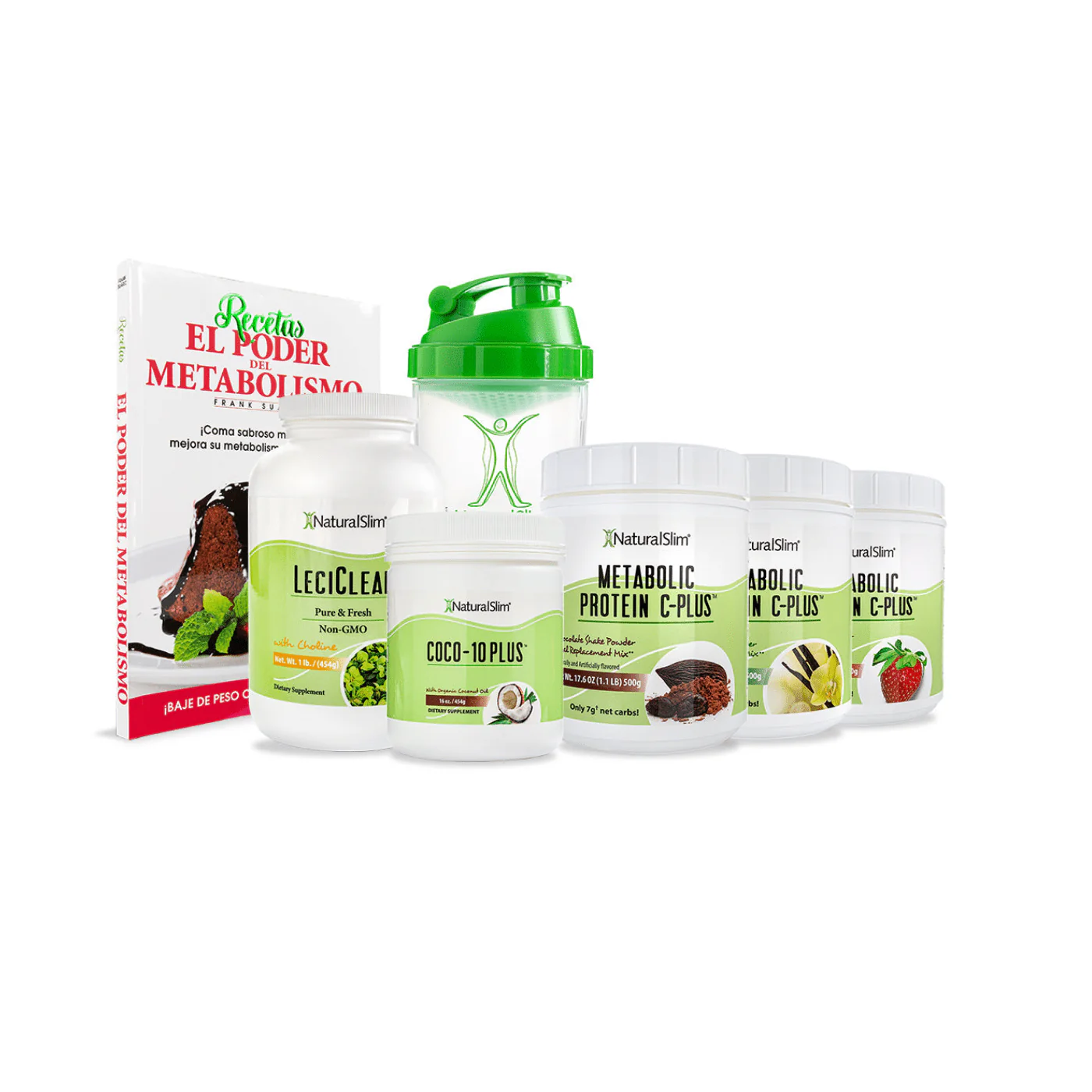 Kit Súper Batida Mañanera C Plus - 3 Frascos de Batida C Plus, Coco-10 Plus®, FlaxOil, LeciClean®, Libro de Recetas + Shaker de Regalo | Envío GRATIS - Image 2