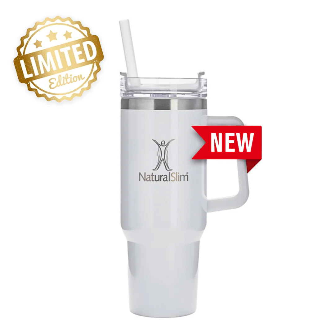 NaturalSlim®️ Tumbler (White) | Vaso térmico de acero inoxidable | 40 oz