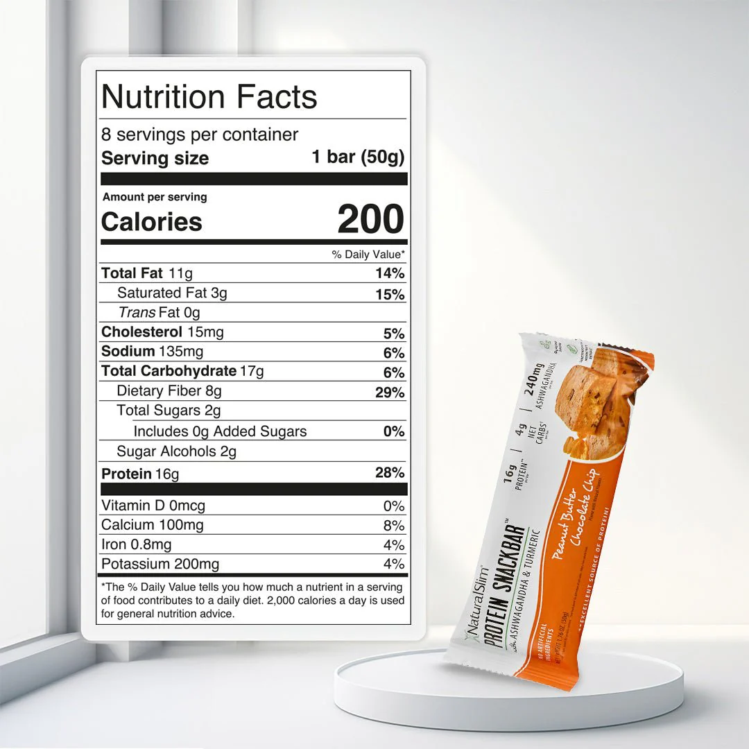 NaturalSlim® Protein Snackbar™ Peanut Butter Chocolate Chip | Barras de proteína - Image 8